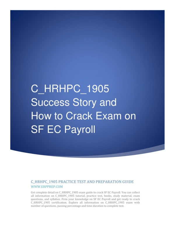 C_HRHPC_1905 Study Guide and How to Crack Exam on SF EC Payroll