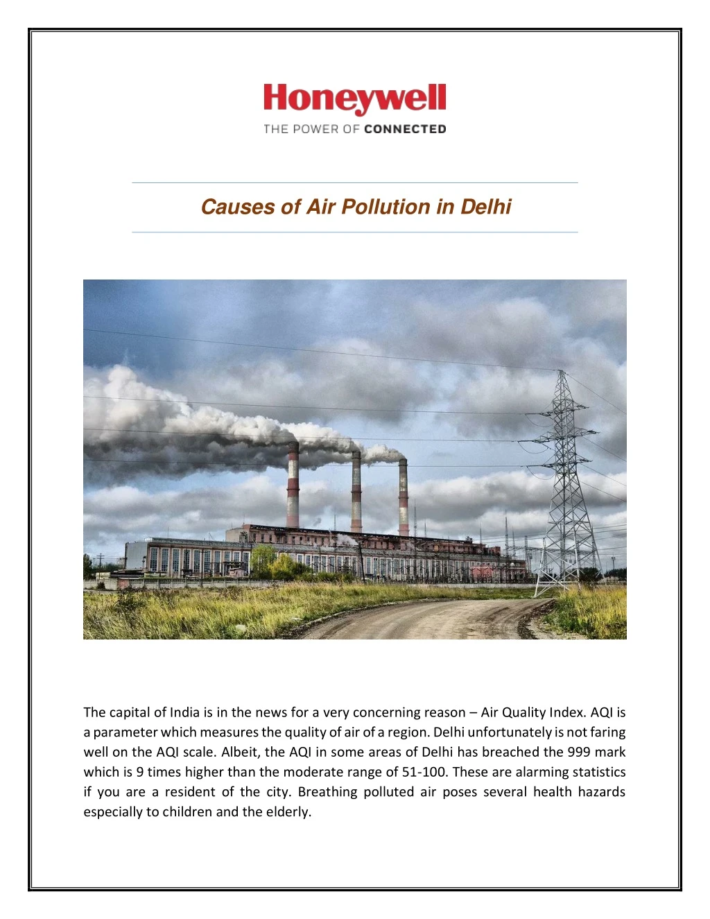 causes of air pollution in delhi
