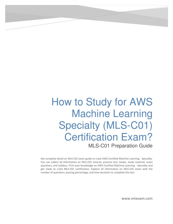 How to Study for AWS Machine Learning Specialty (MLS-C01) Certification Exam?