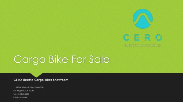Cargo Bike For Sale