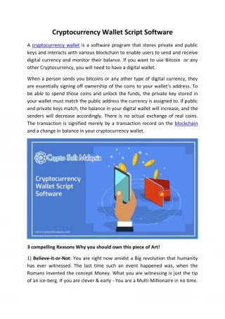 Cryptocurrency Wallet Script Software - slide 1