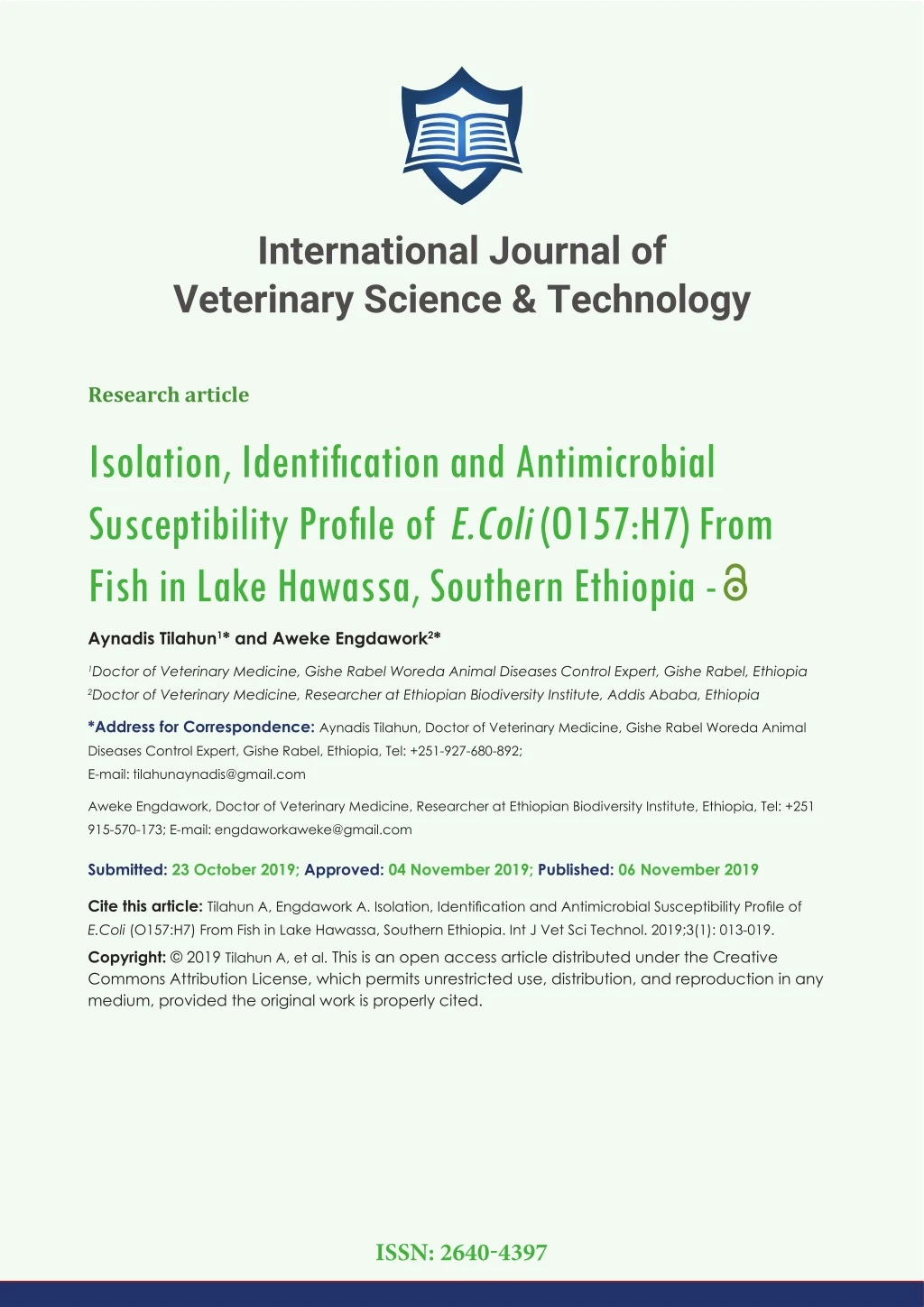 international journal of veterinary science
