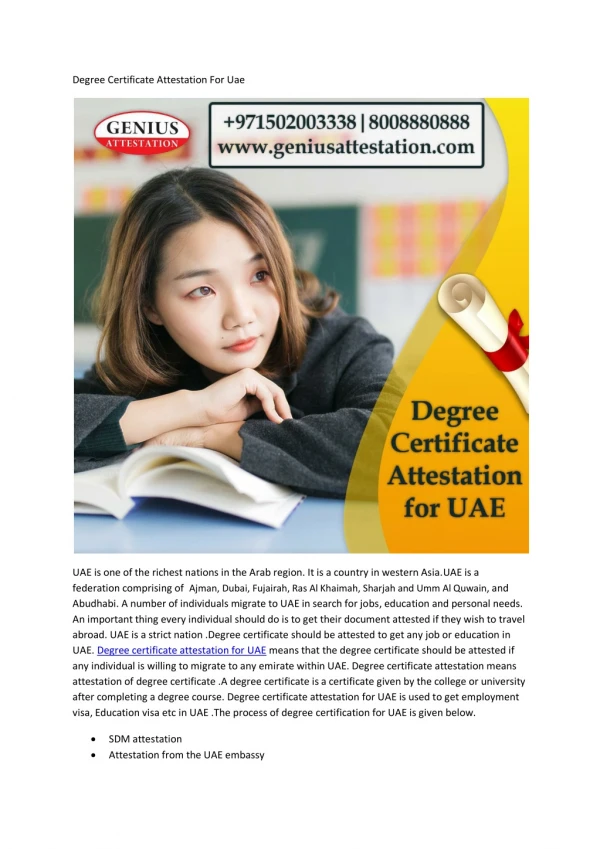 Best Degree Certificate Attestation For Uae