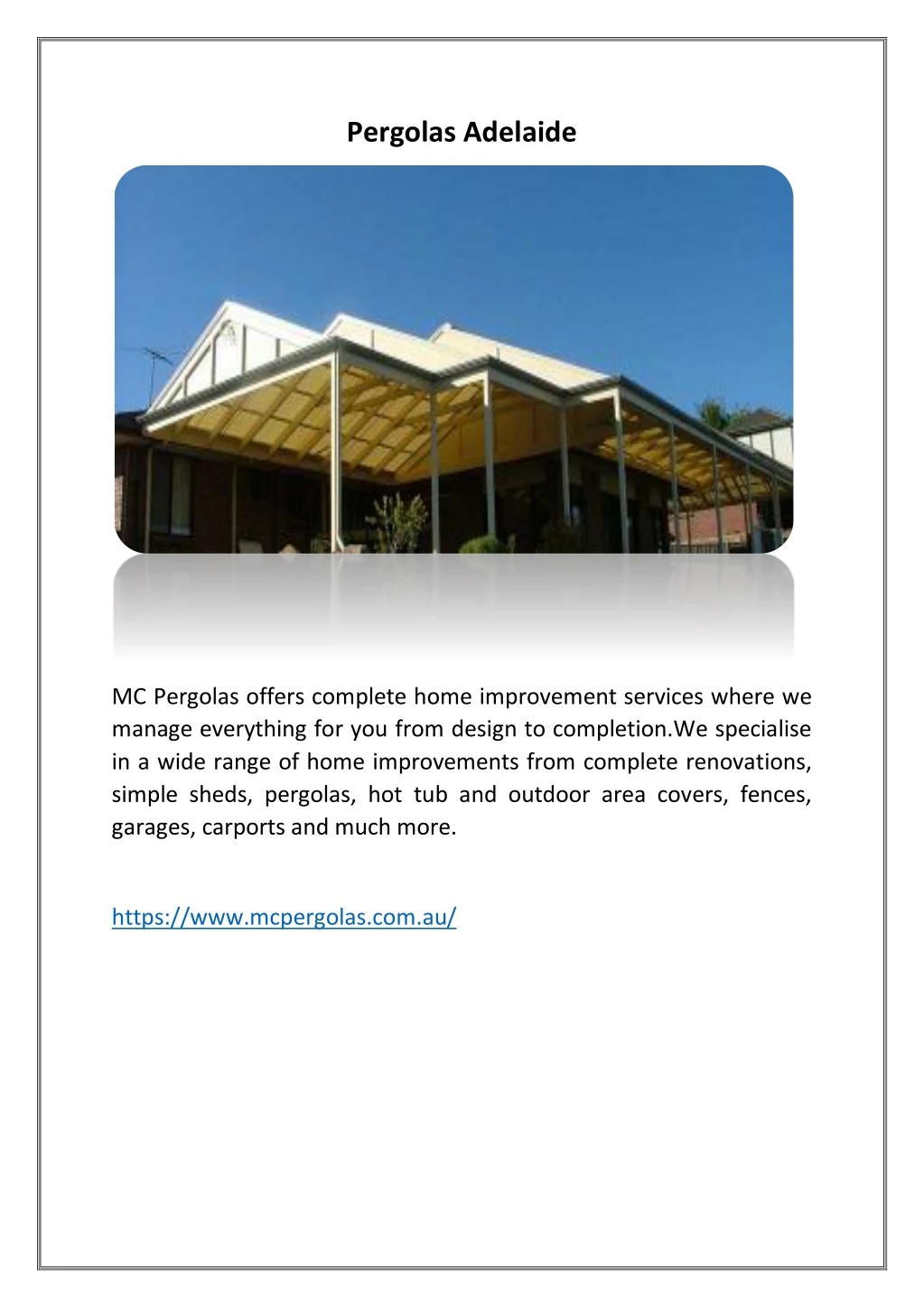 pergolas adelaide