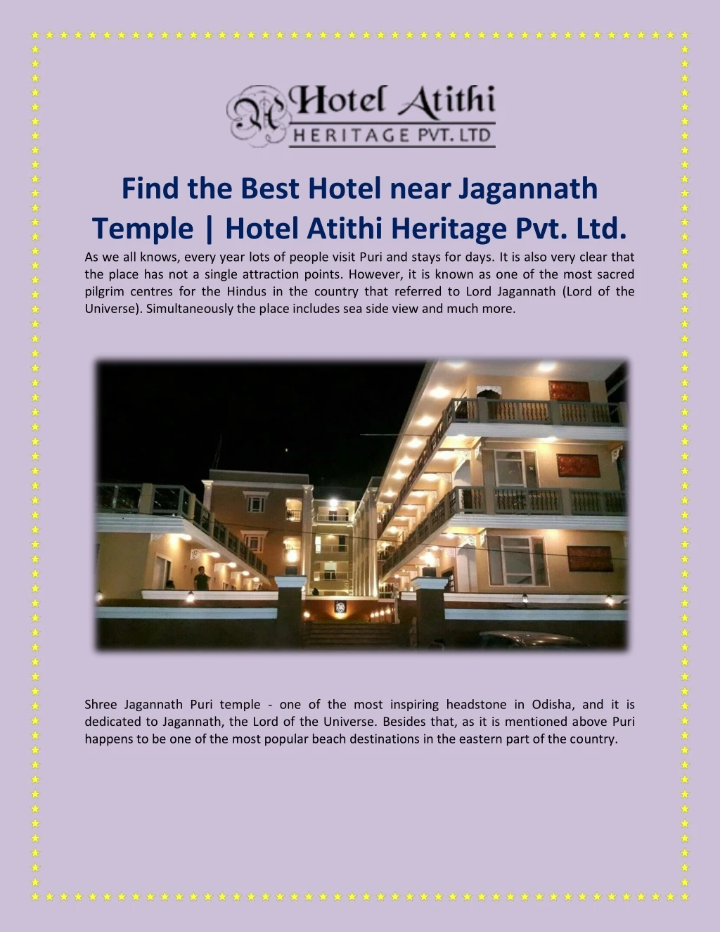 find the best hotel near jagannath temple hotel