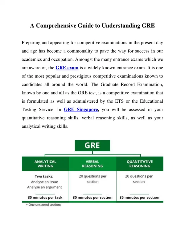 GRE - A Comprehensive Guide to Understanding GRE