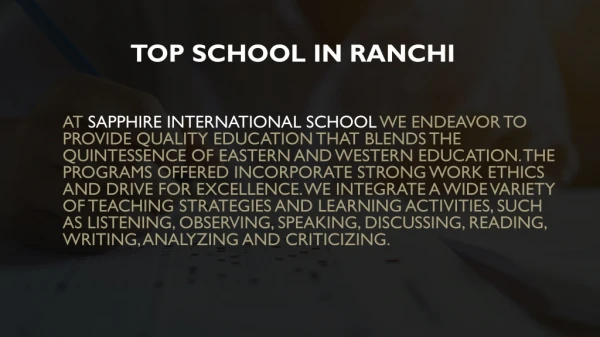 Top school in Ranchi | Top International school in Ranchi