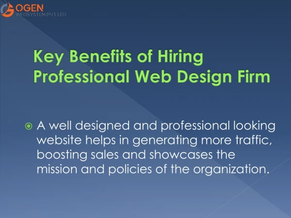 Key Benefits of Hiring Professional Web Design Firm