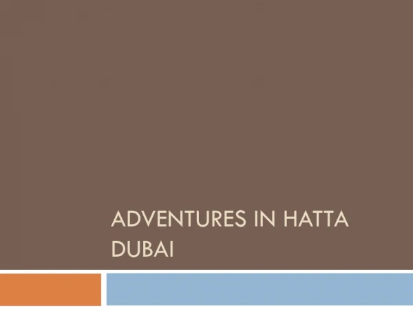 Adventures in Hatta Tour