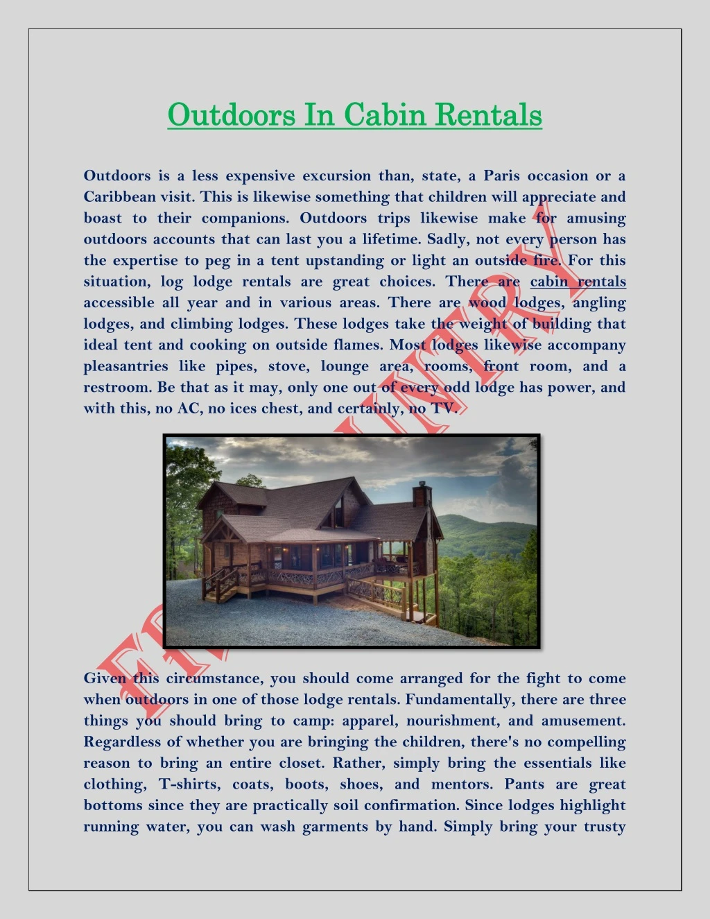 outdoors in cabin rentals outdoors in cabin
