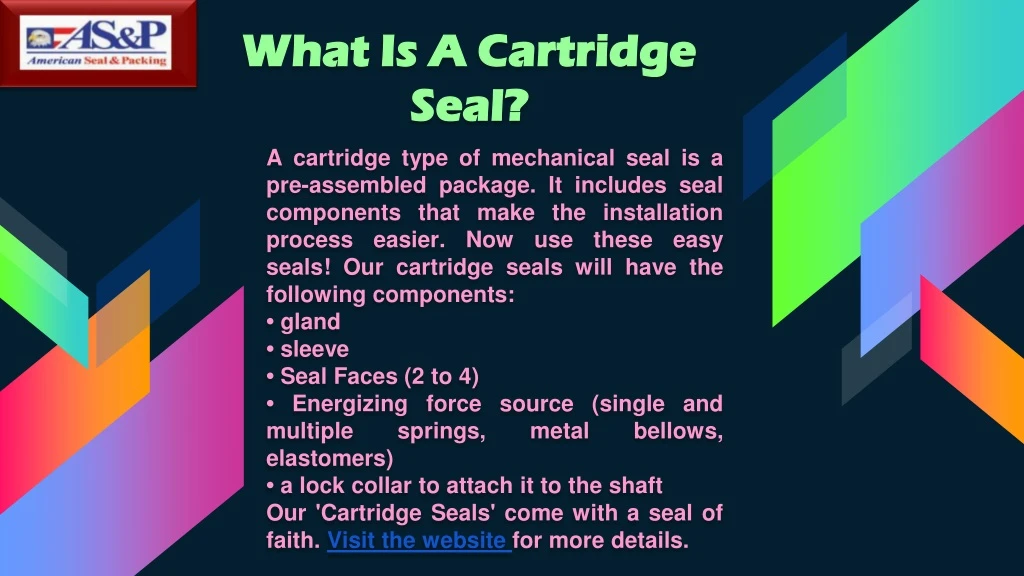 what is a cartridge what is a cartridge seal seal