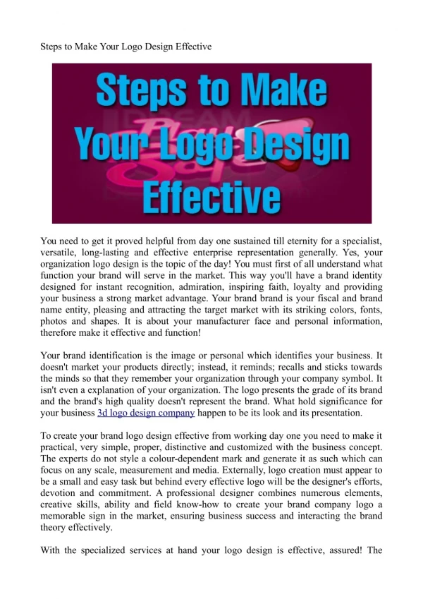 Steps to Make Your Logo Design Effective