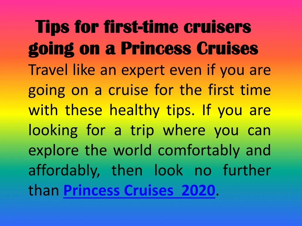 tips for first time cruisers going on a princess cruises