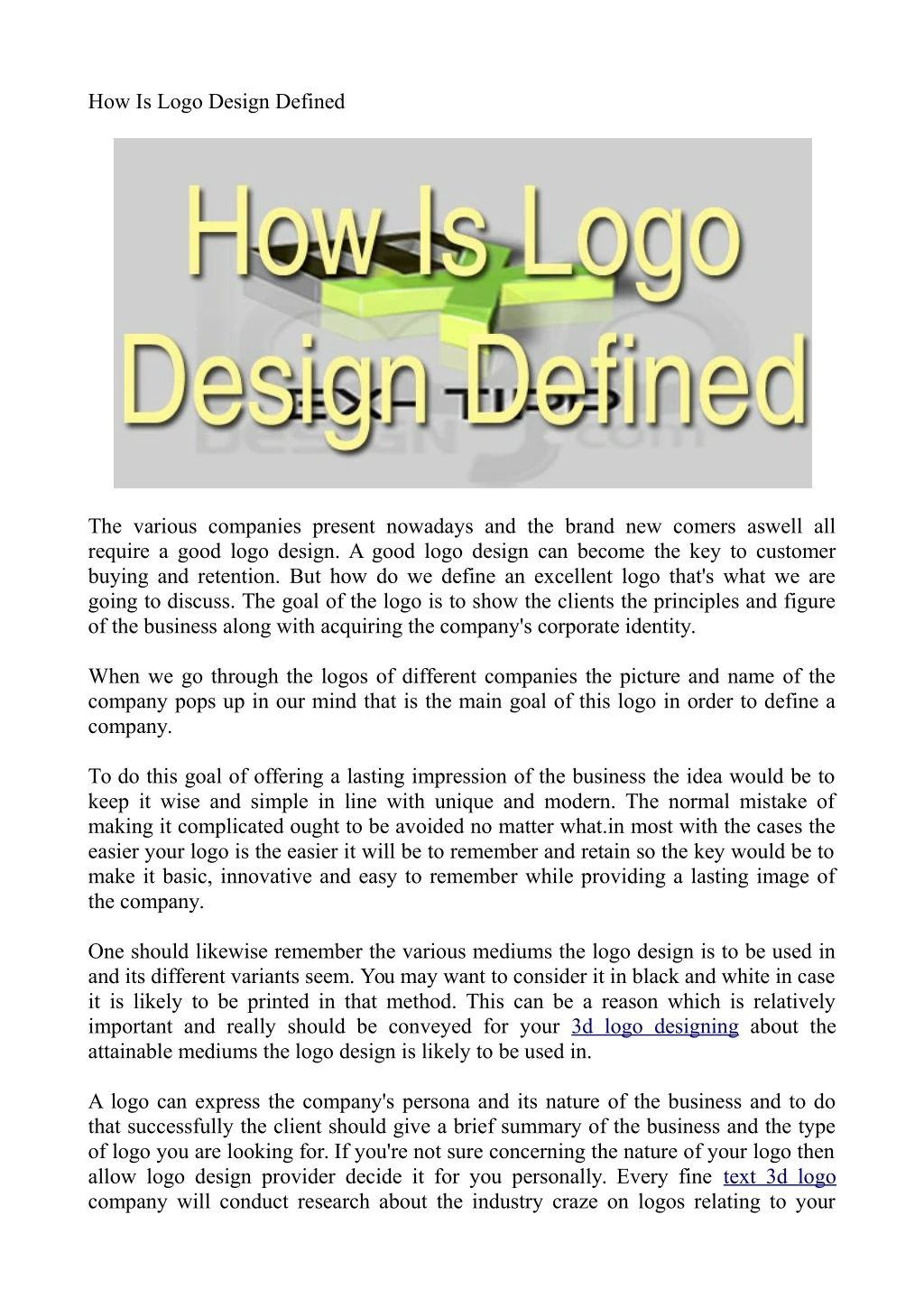 how is logo design defined