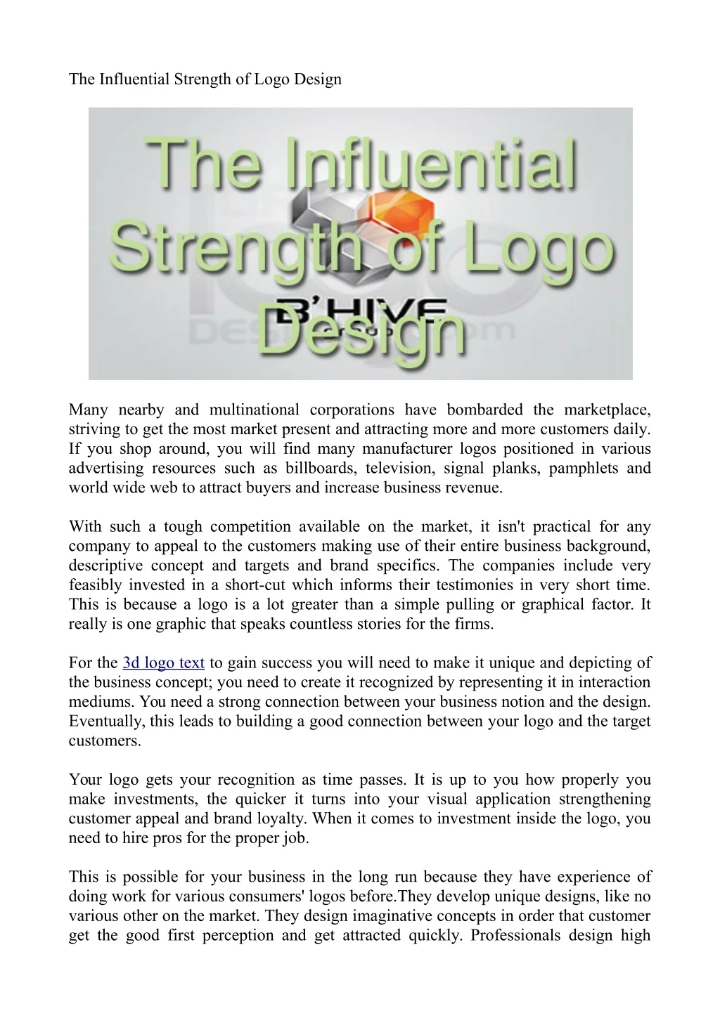 the influential strength of logo design