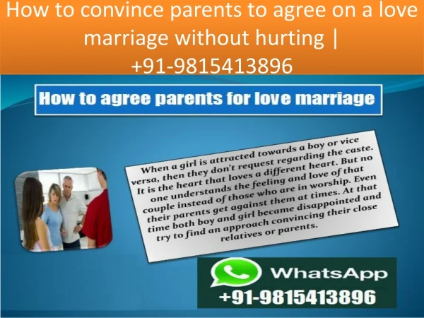 How to convince parents to agree on a love marriage without hurting | 91-9815413896