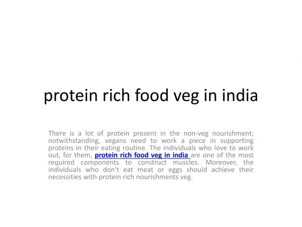 protein rich food veg in india
