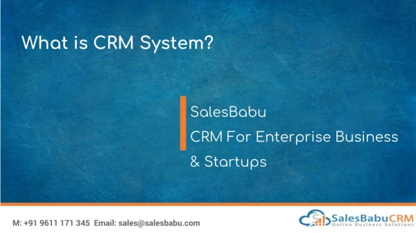 What is CRM System?