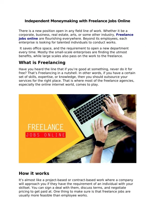 Content Writer Jobs | Freelance Jobs Online | Employndeploy.com