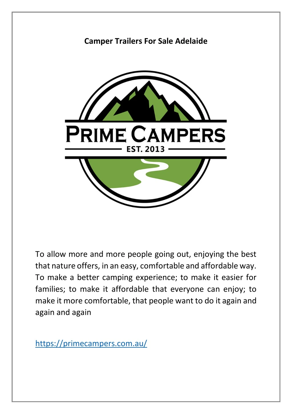 camper trailers for sale adelaide