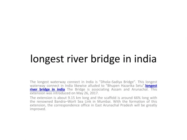 longest river bridge in india
