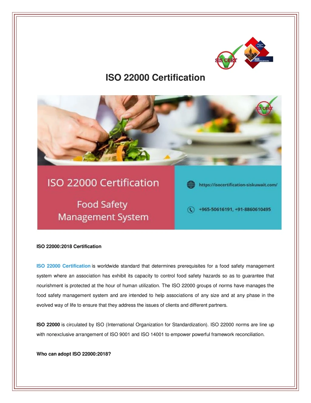 iso 22000 certification