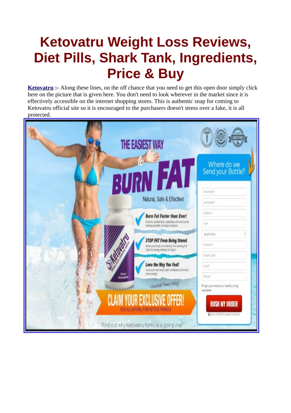 ketovatru weight loss reviews diet pills shark