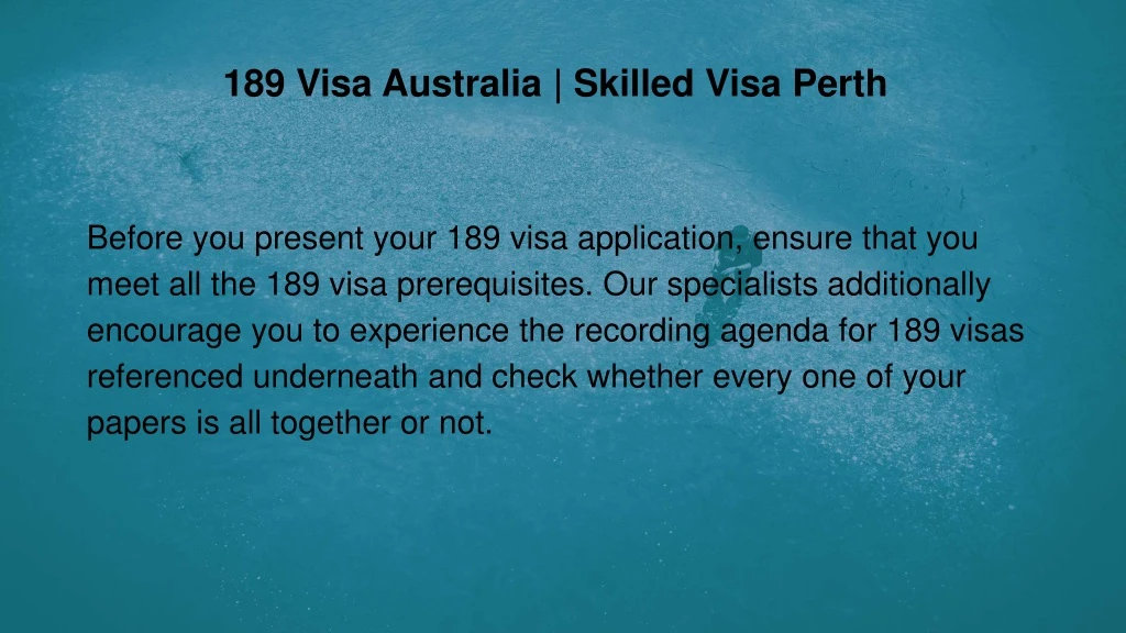 189 visa australia skilled visa perth