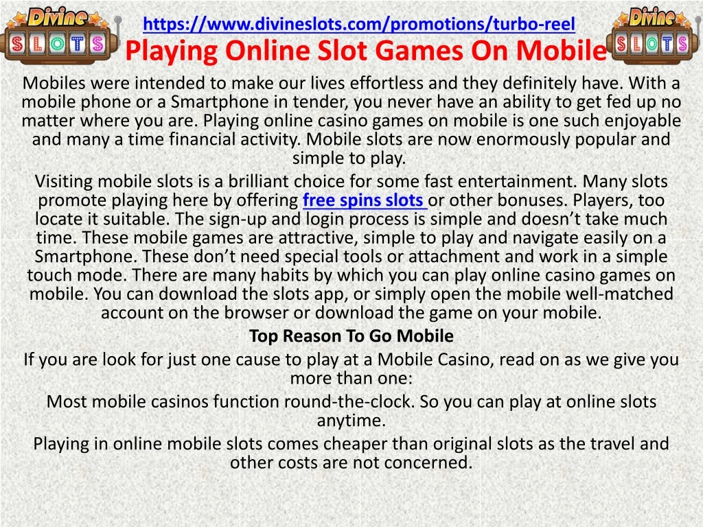 playing online slot games on mobile