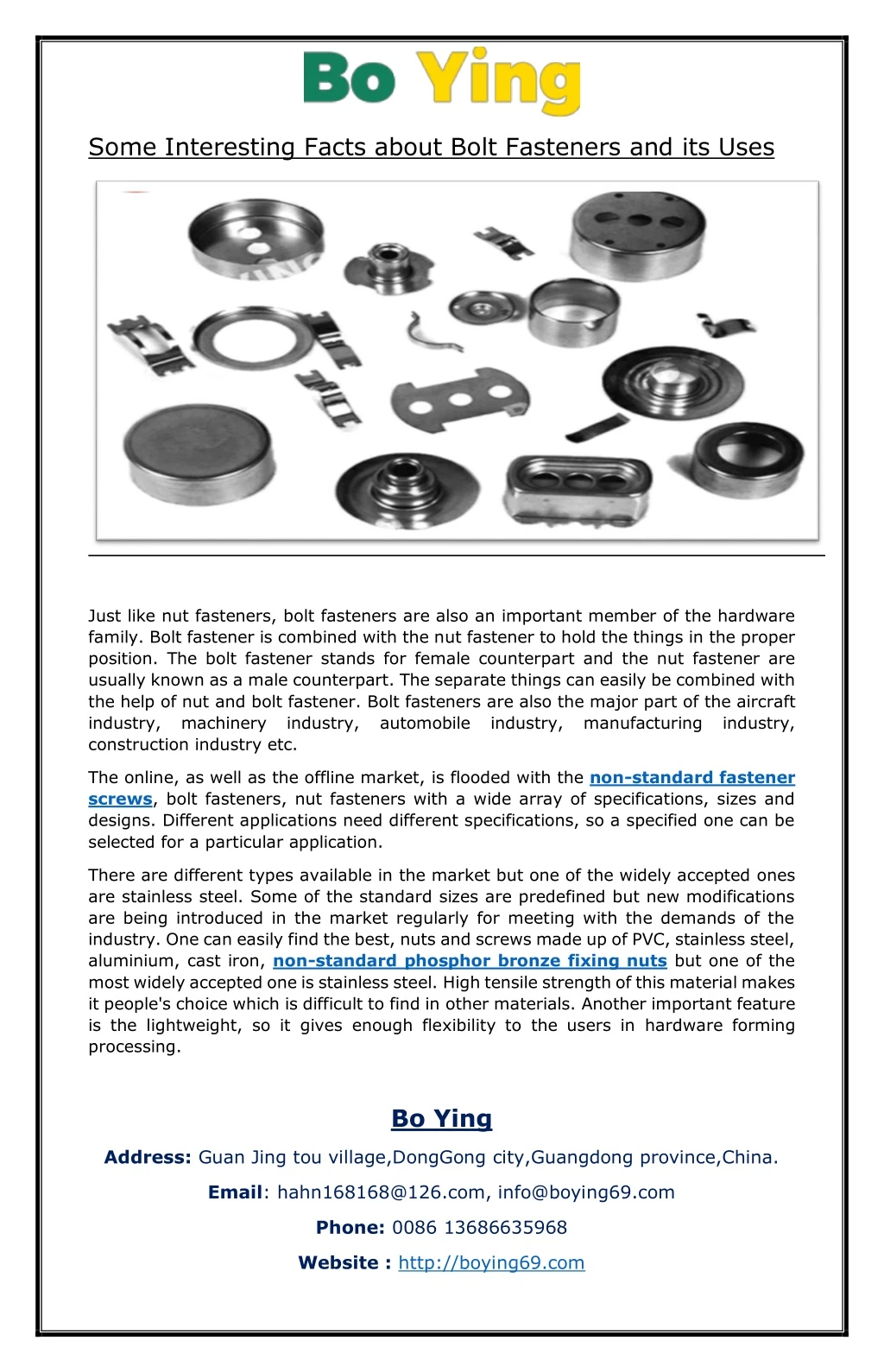 some interesting facts about bolt fasteners