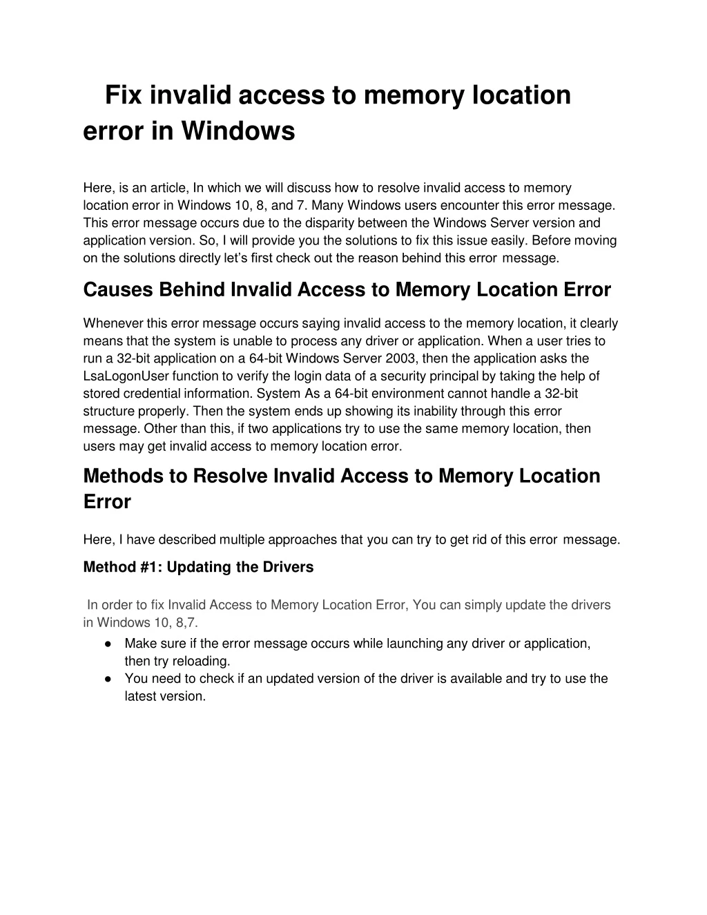 fix invalid access to memory location error in windows