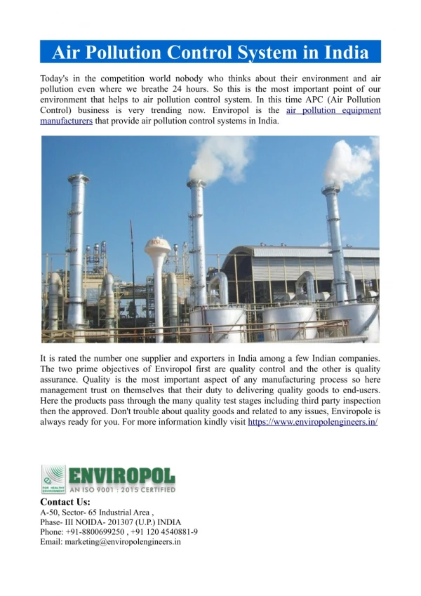air pollution control system in india