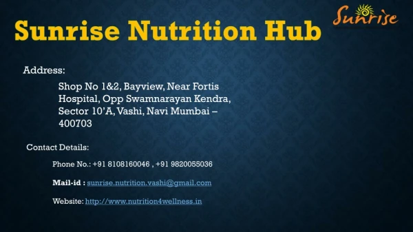 Herbalife nutrition centre Mumbai Maharashtra | Nutritionist | Sunrise