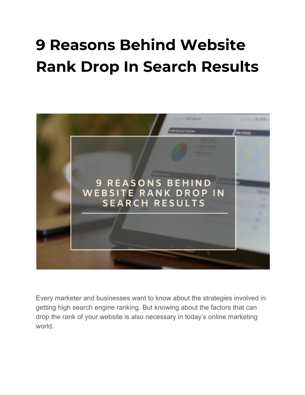 9 reasons behind website rank drop in search