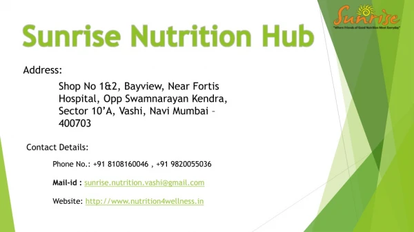 Kids Diet Plan in Navi mumbai | Weight Loss in Vashi | Sunrise