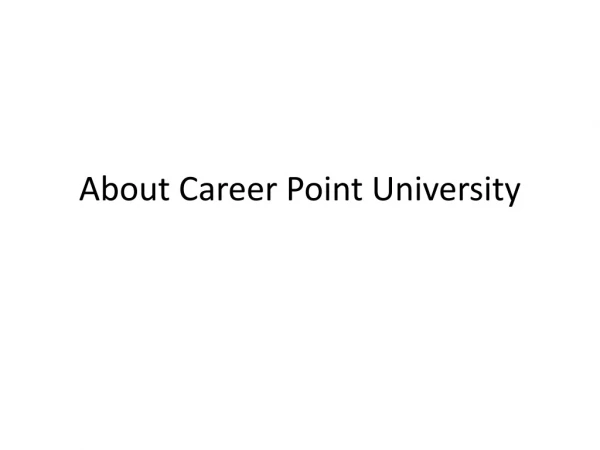 Result 2019: Career Point University.