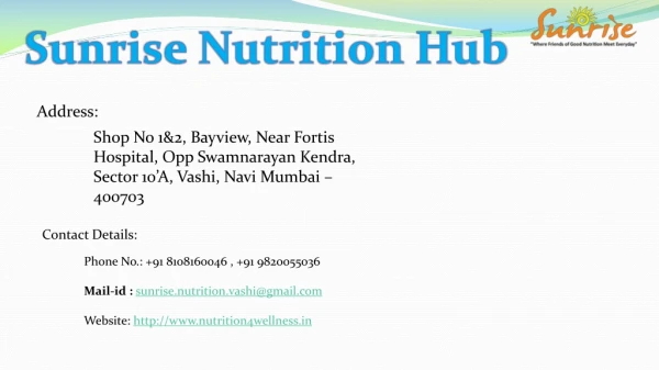 Best Nutritionist in Navi mumbai | Weight Loss in Vashi | Sunrise