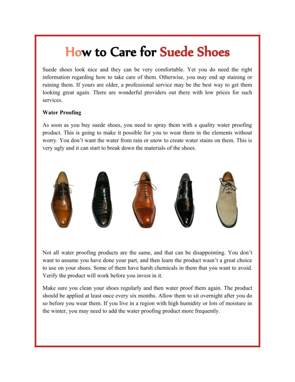 How to Care for Suede Shoes