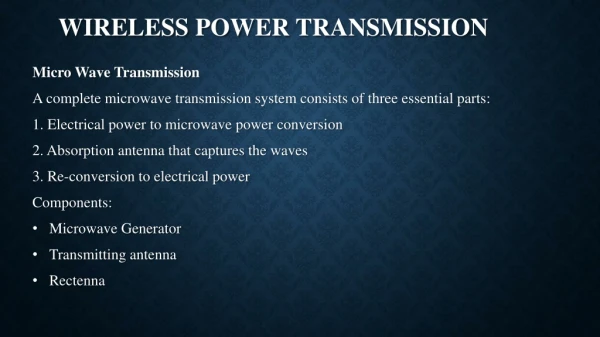 Wireless Power transfer