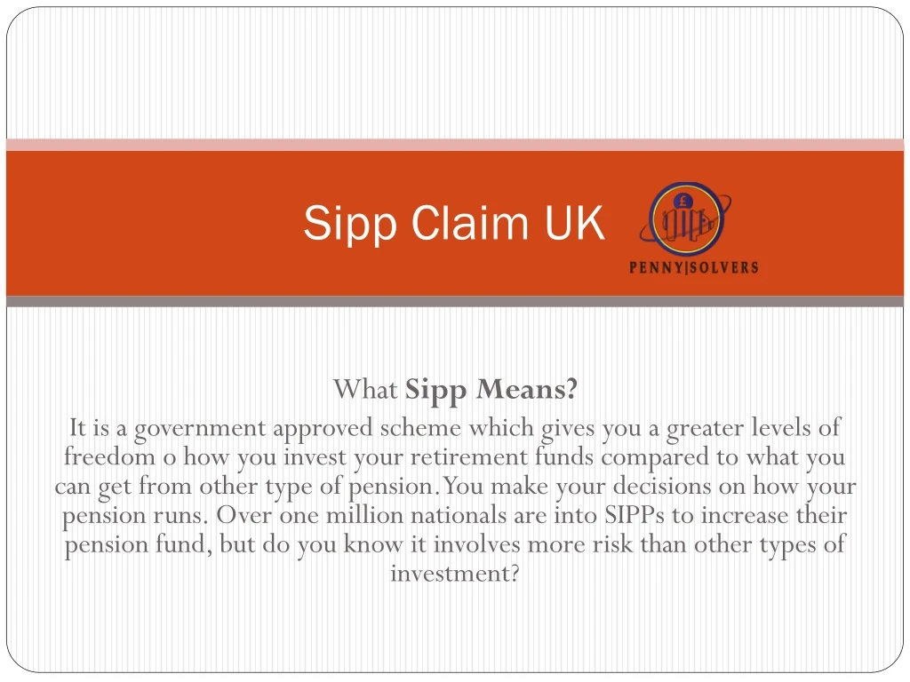 sipp claim uk