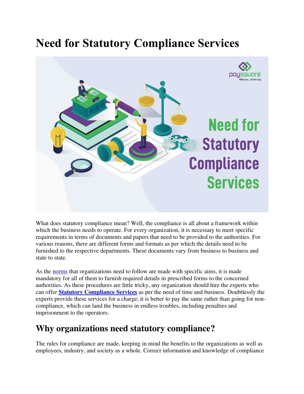 need for statutory compliance services