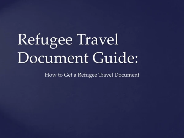 Refugee Travel Document Renewal