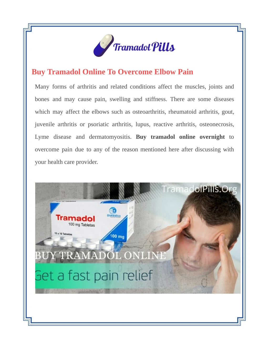 buy tramadol online to overcome elbow pain