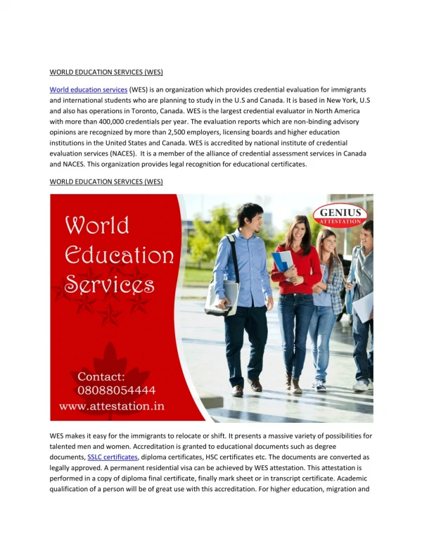 BEST WORLD EDUCATION SERVICES