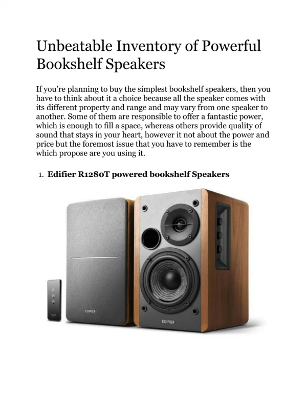 Unbeatable Inventory of Powerful Bookshelf Speakers