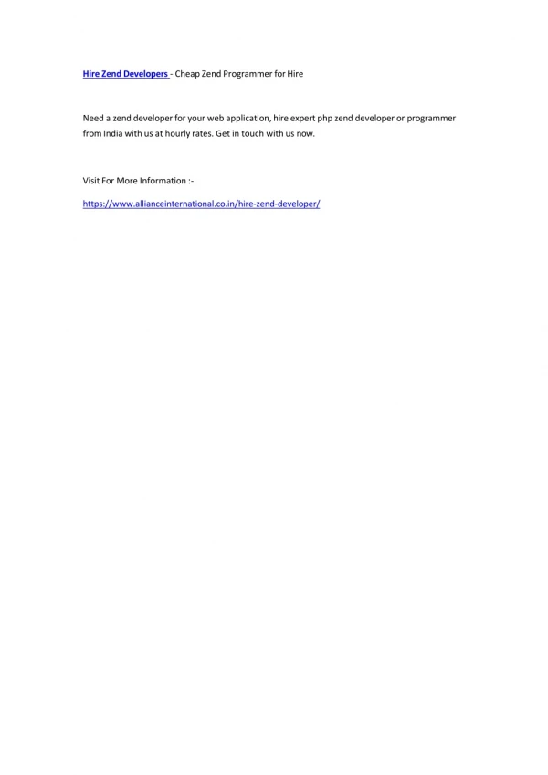 hire zend developers cheap zend programmer