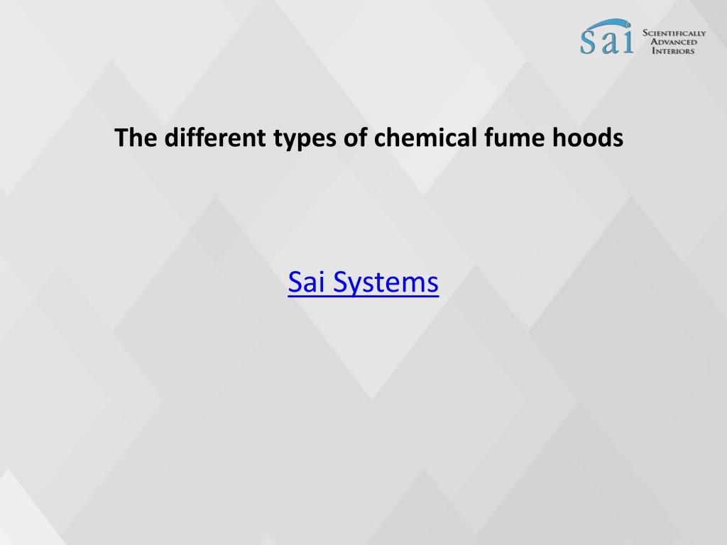 the different types of chemical fume hoods