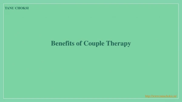 Benefits of Couple Therapy