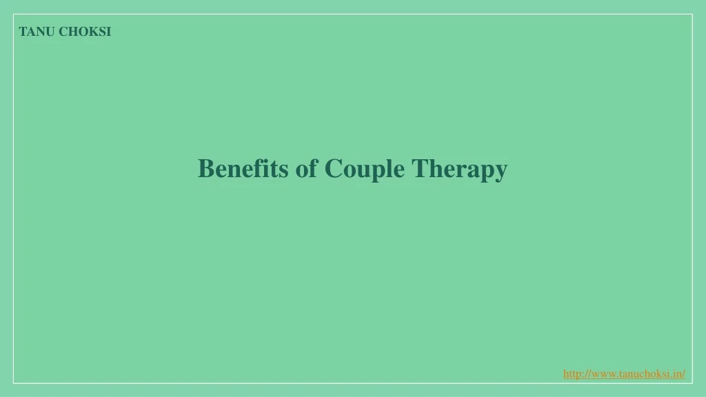 benefits of couple therapy