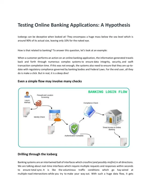 Testing Online Banking Applications: A Hypothesis